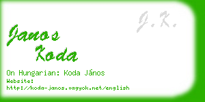 janos koda business card